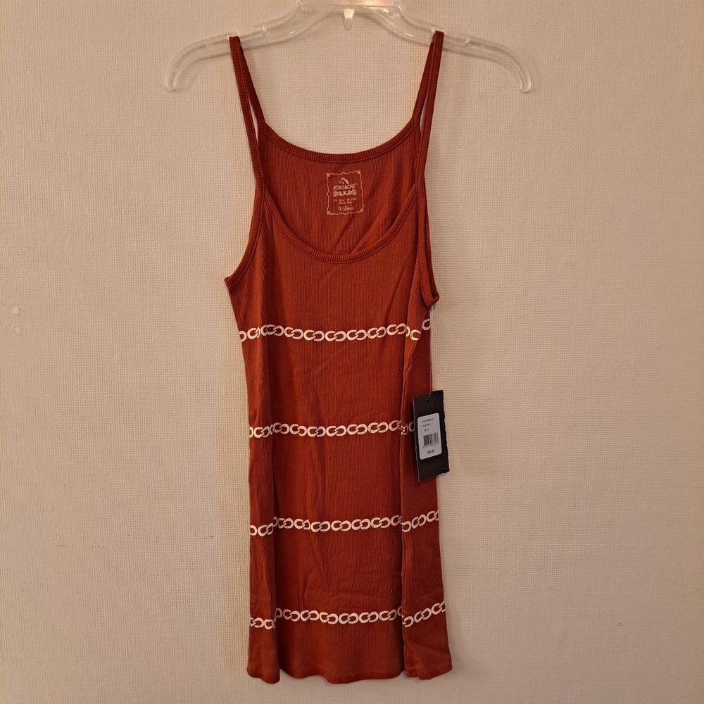 Jordache Horseshoe Tank Top Womens S Rust Ribbed NWT 1437-162